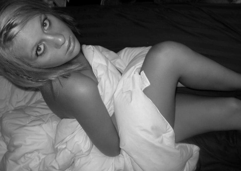 Blonde amateur girl being shy - Pic #20