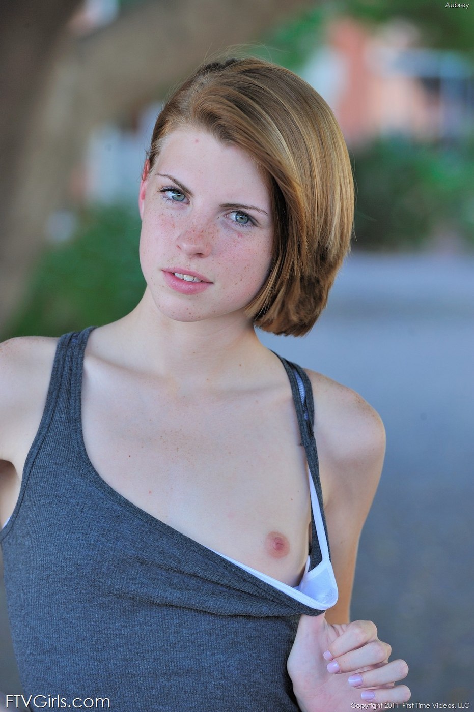 Freckled Teen Aubrey Show Her Tits In Public - Pic #7