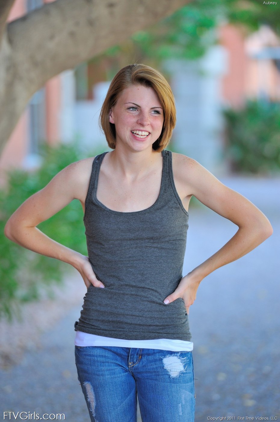 Freckled Teen Aubrey Show Her Tits In Public - Pic #16