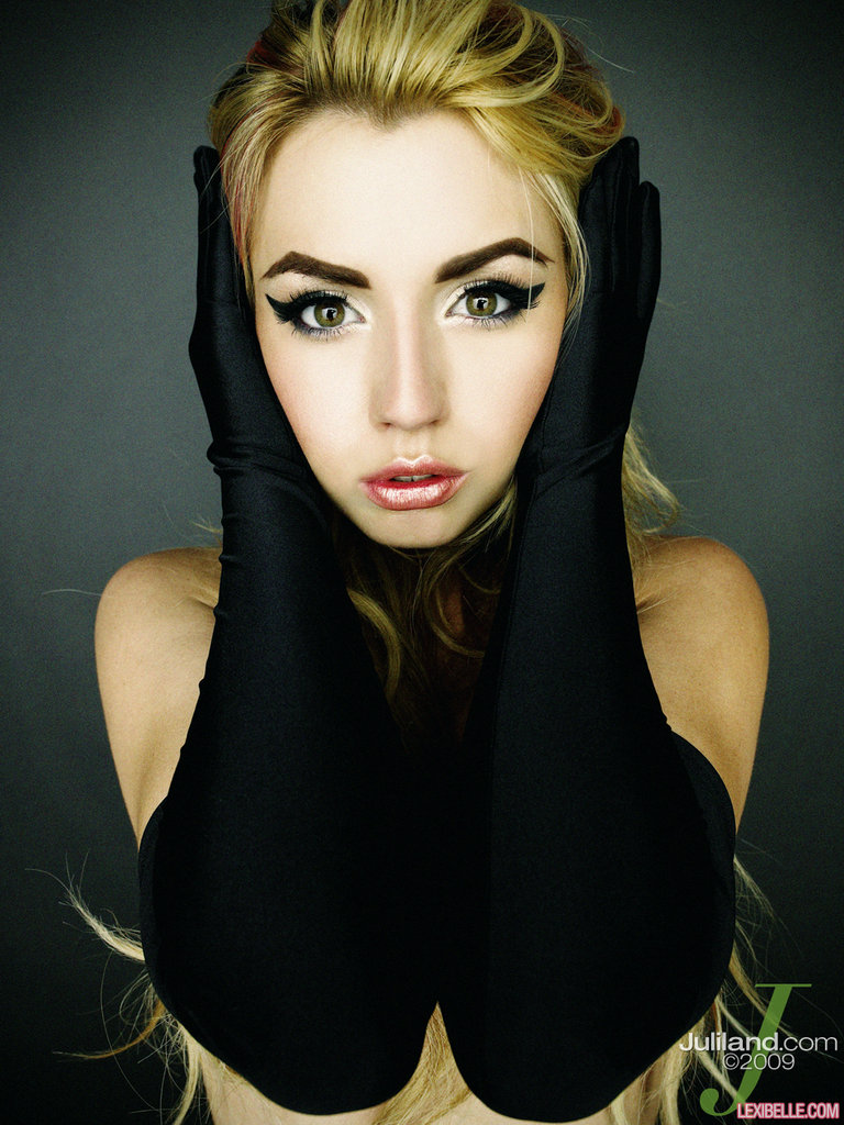 Lexi Belle Holding Tits In Black Gloves - Pic #16