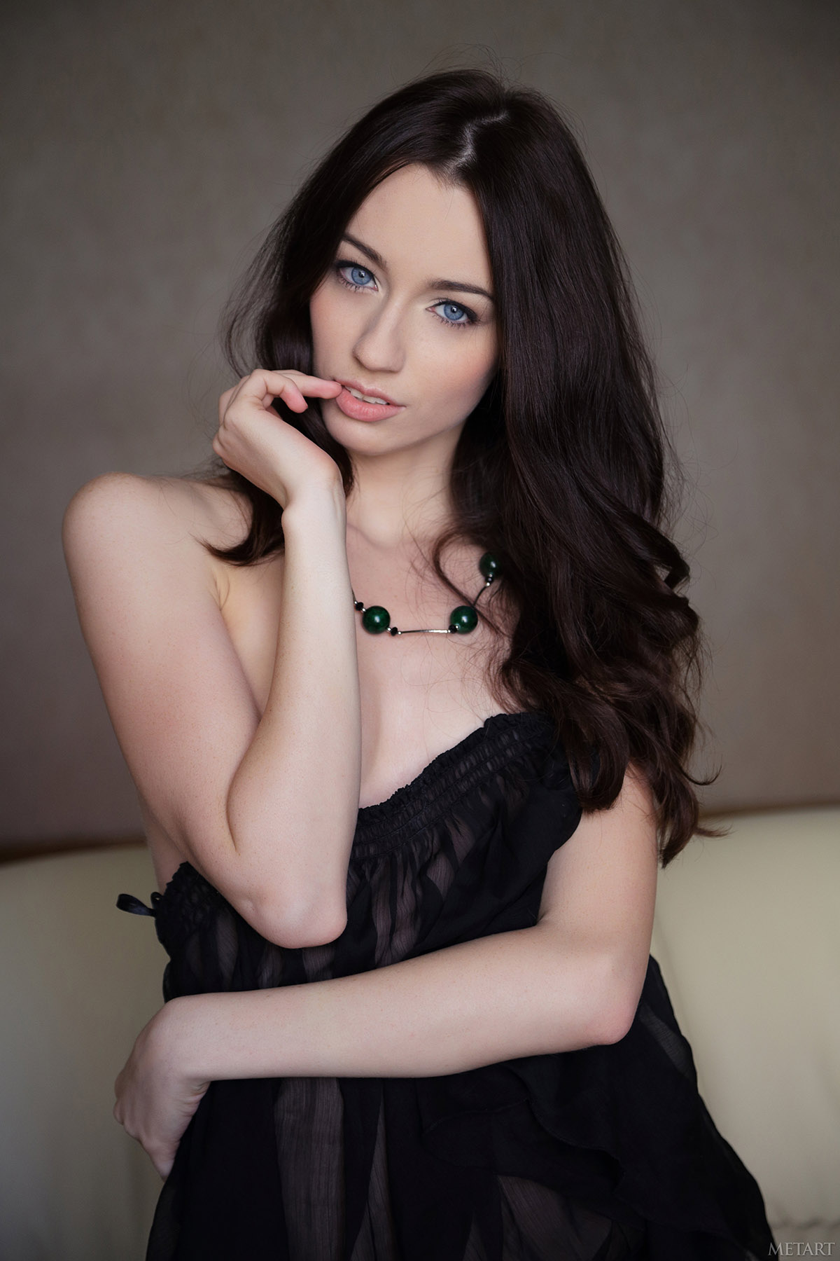 Black Hair Zsanett Tormay Blue Eyes Metart