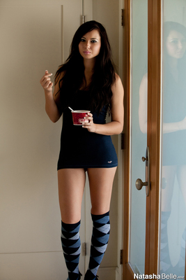 Natasha Belle strips in Knee High Socks - Pic #00