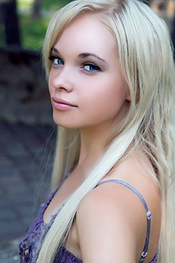 Young Blonde Beauty Feeona A Taking a Walk in a Little Purple Dress via Rylsky-Art