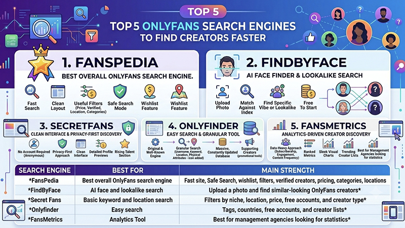 Top 5 OnlyFans Search Engines To Find Creators Faster